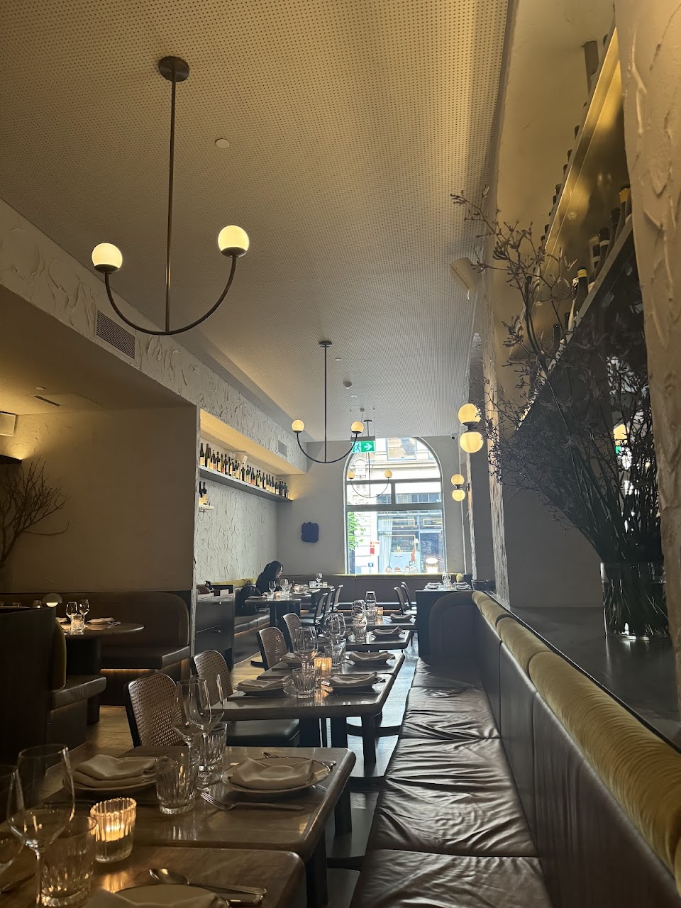 Long dining room at Palazzo Salato set for service