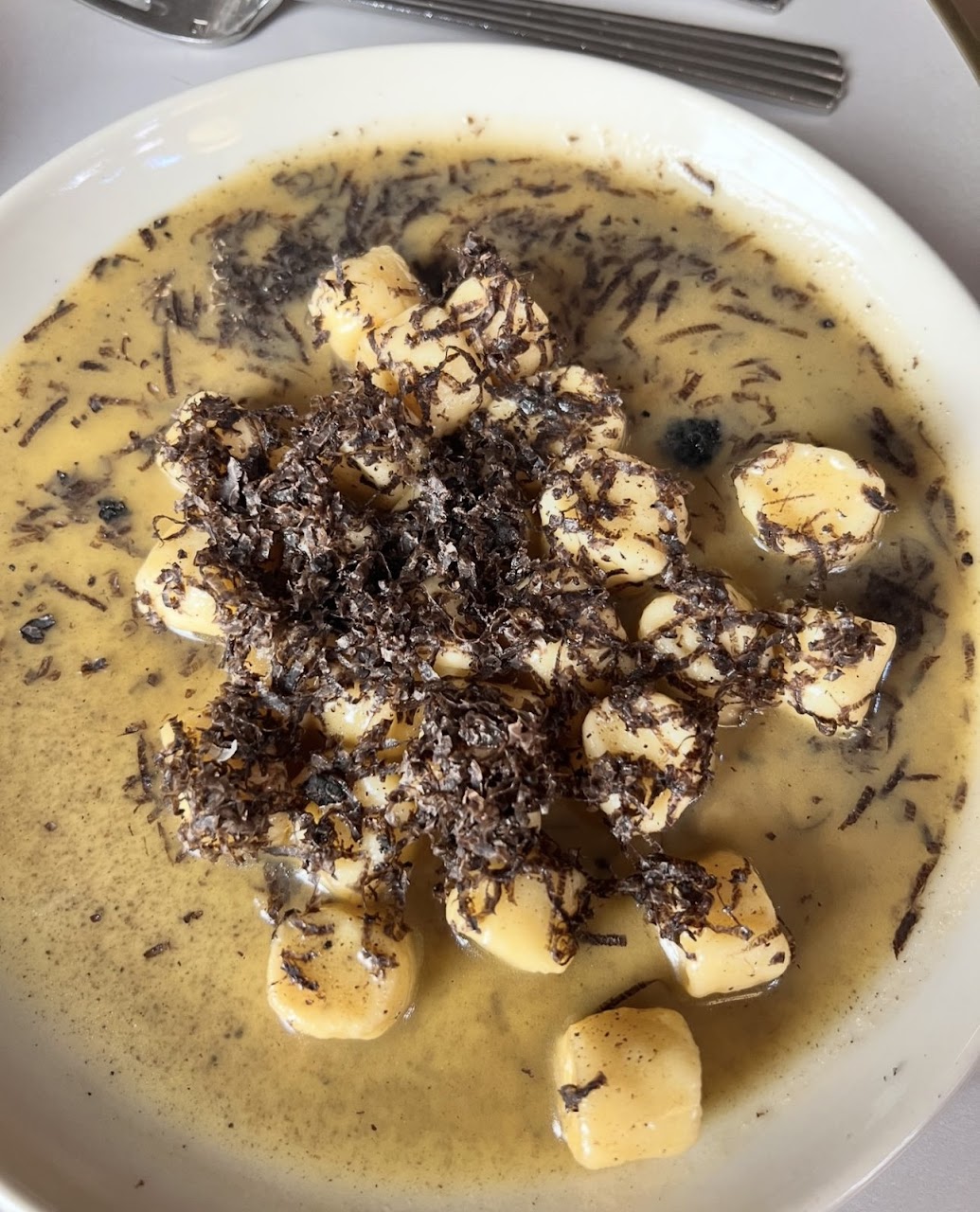 Gnocchi with black truffle at Palazzo Salato